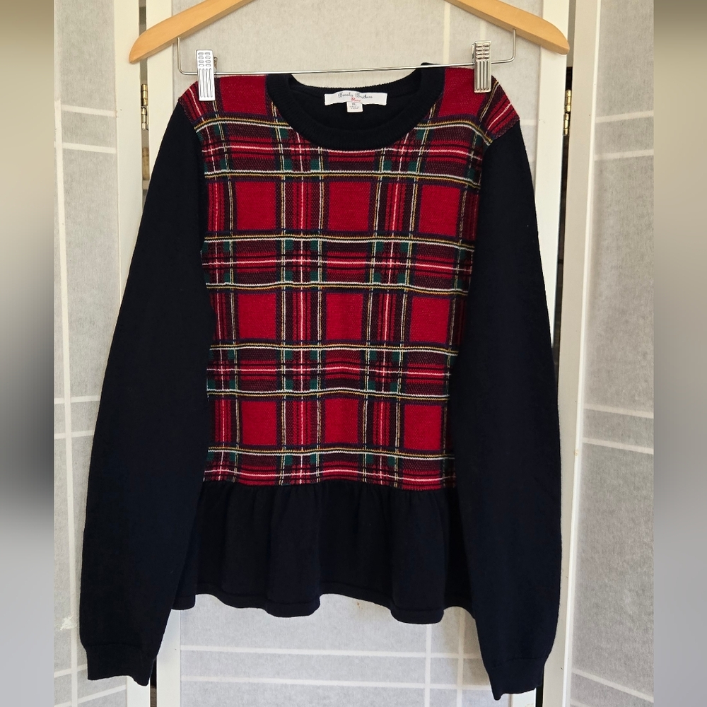 Brooks Brothers Girls Plaid Sweater